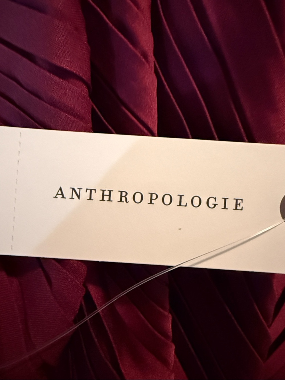 Anthropologie NWT Wine Burgundy Pleated Maxi Dress XS - Picture 7 of 9